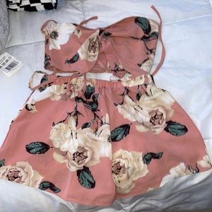 Pink two piece with flowers